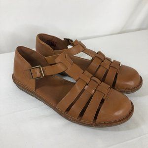Clarks Collection Sandals Brown Leather Closed Toe Fisherman Womens 9 M Comfort
